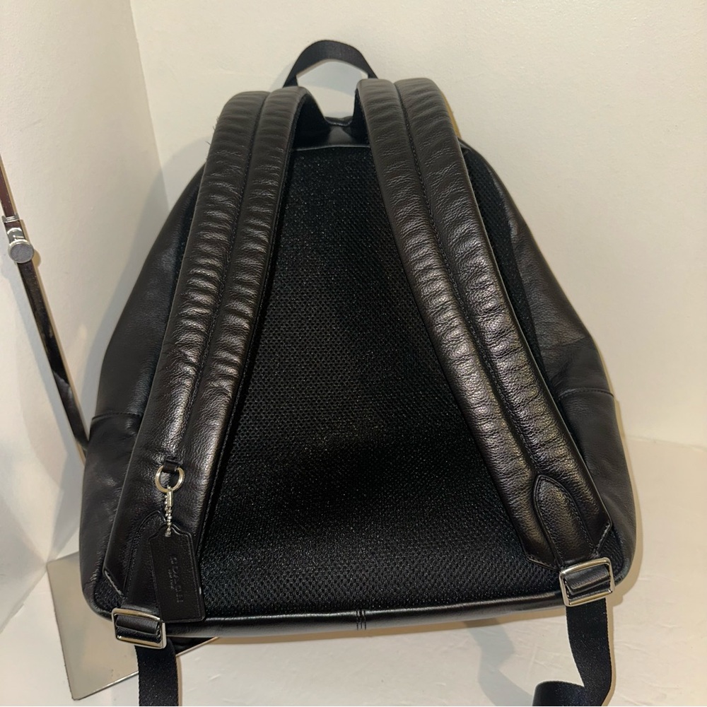 Coach Men's West Backpack In Signature Canvas VARSITY CHARCOAL & ORANGE - Picture 11 of 17